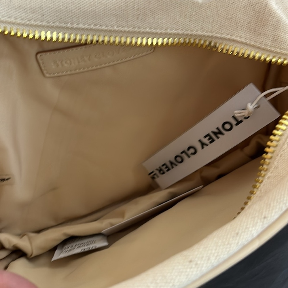 Stoney Clover Lane Large Pouch - Vegan leather, canvas in Tan with dust bag - Picture 7 of 10